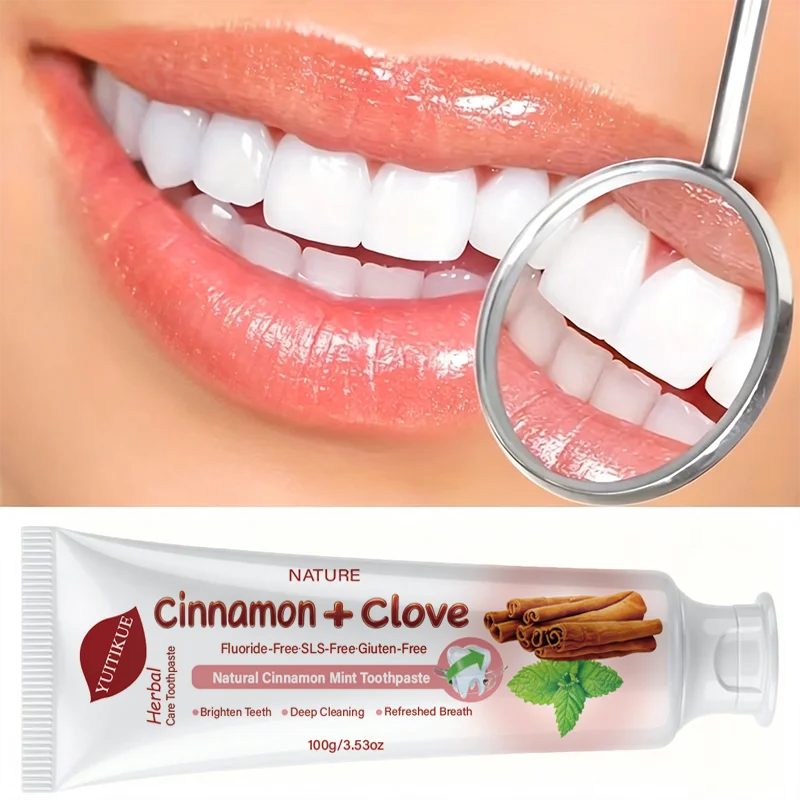 Herbal Cinnamon Clove Toothpaste Natural Teeth Brightening Deep Cleaning Long‑Lasting Fresh Breath Daily Oral Care for Men Women