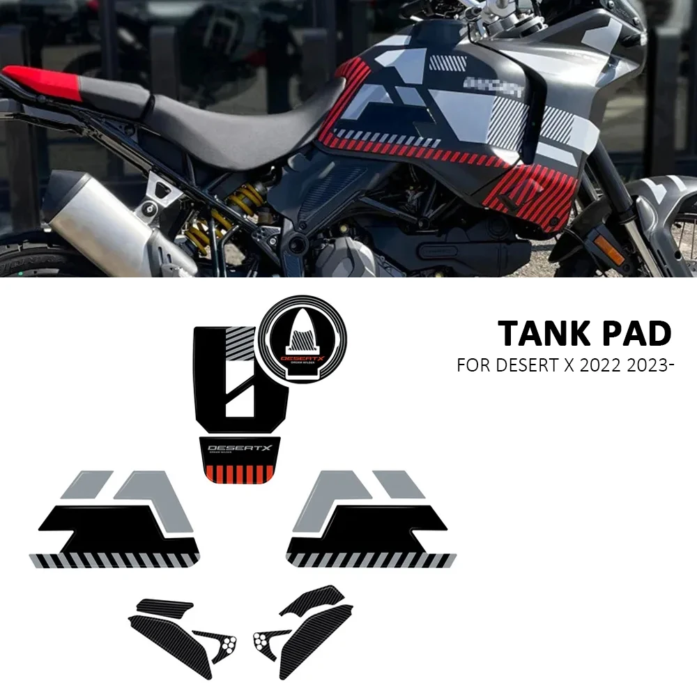 New Motorcycle Accessories Stickers 3D Gel Epoxy Sticker Tank Pad Protection For Ducati Desert X 2022 2023 DesertX desert X RR22