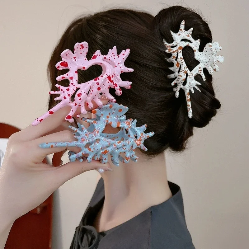 1 Stück modische Muschel-Haarspange, mehrfarbig, Pferdeschwanz-Haarklammern, Hai-Clip für Damen, Haarschmuck, geeignet für den täglichen Gebrauch, Kopfbedeckung