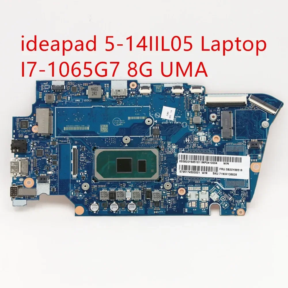 

Motherboard For Lenovo ideapad 5-14IIL05 Mainboard i3-1005G1 i5-1035G1 i7-1065G7 UMA 8G 5B20Y88518