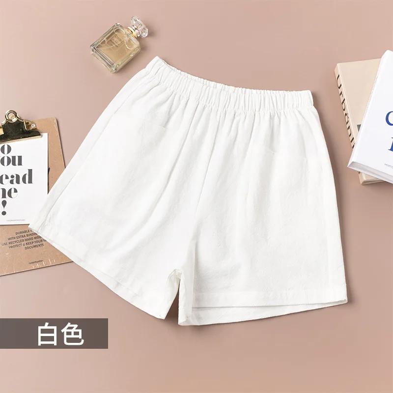 Cotton and linen shorts for women 2025 summer new high waisted A-line wide leg slimming loose casual women's shorts