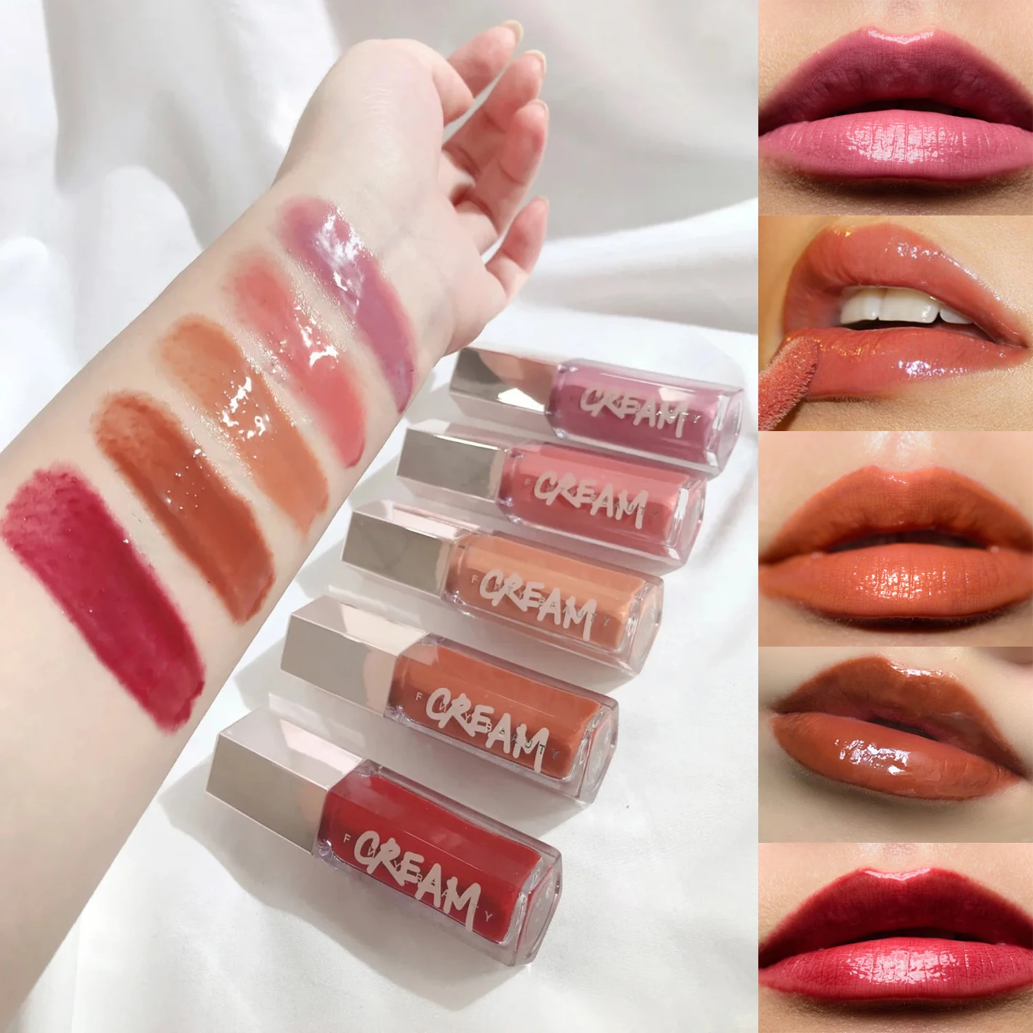 FB Gloss Bomb Cream & Heat Color, brillo de labios, brillo de labios hidratante, Plumper, brillo de labios de larga duración, maquillaje líquido,