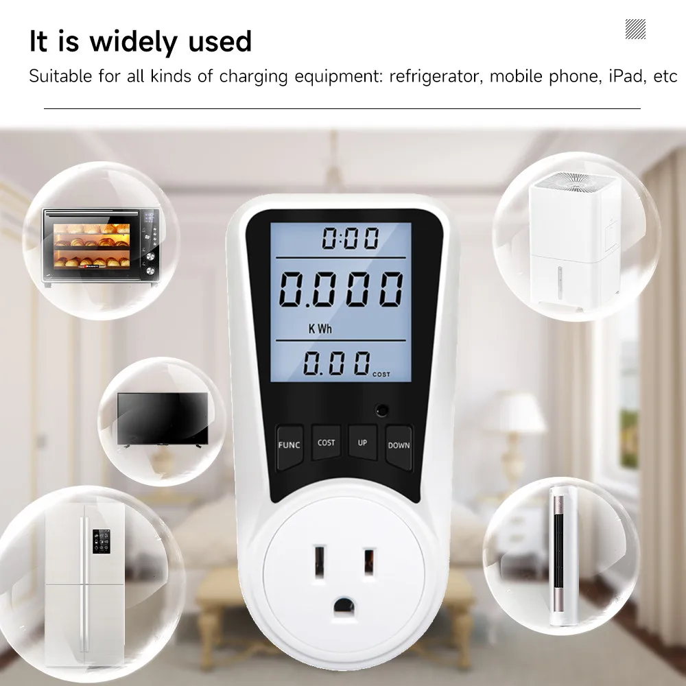 Cerhot Energy Consumption Meter Rechargeable Electricity Monitor Display with Overload Protection Power Meter Electricy