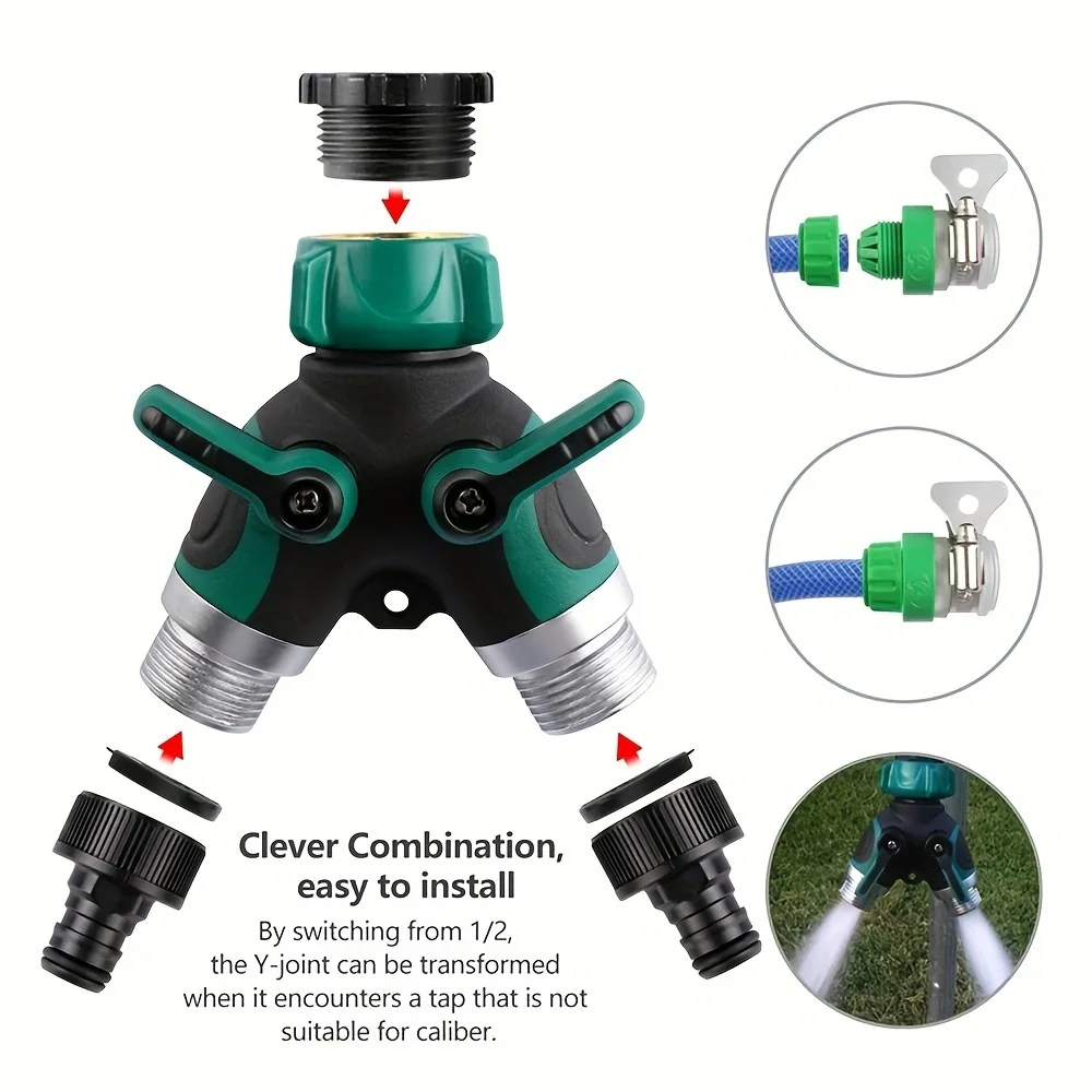 Irrigating bidirectional hose splitter connector 3/4 inch splitter New garden tap water 1/2 splitter dual pass drip irrigation a