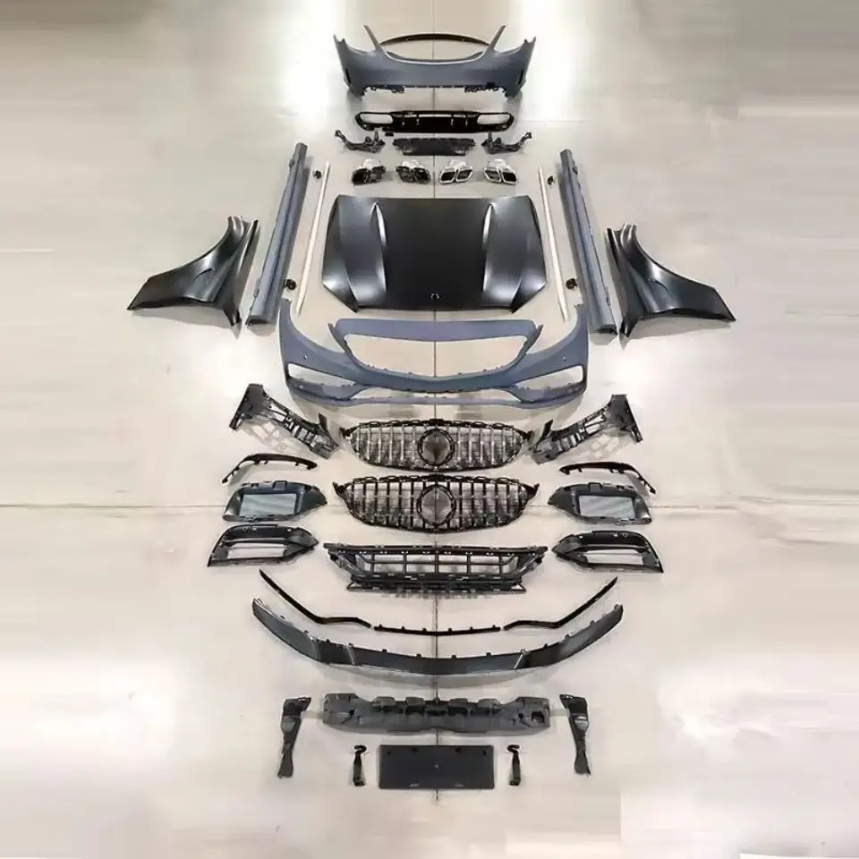 

Car Body Kit For Mercedes-benz C-class W205 2015-2018 To 2019 Amg Include Front And Rear Bumper With Grille,side Skirts,hood
