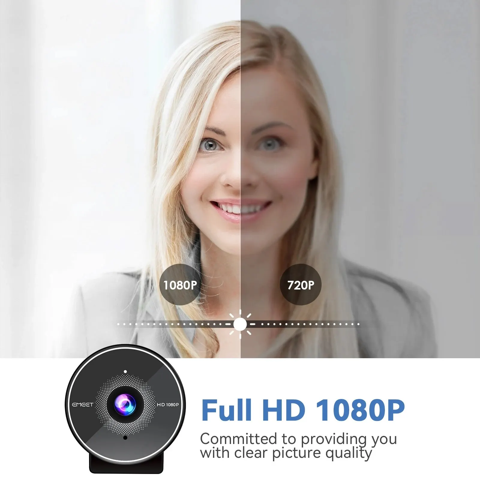 Webcam 1080P Webkamera mit geräuschunterdrückendem Mikrofon EMEET C955 USB-PC-Kamera für Computer/Meeting/Online-Kurse/YouTube