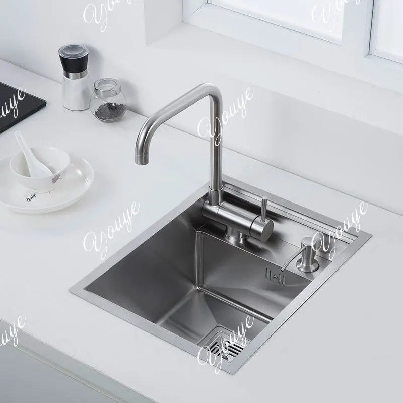

Hidden Kitchen sink bowl Bar Stainless Steel Balcony small sink Matte black kitchen sink Island With clean water tap