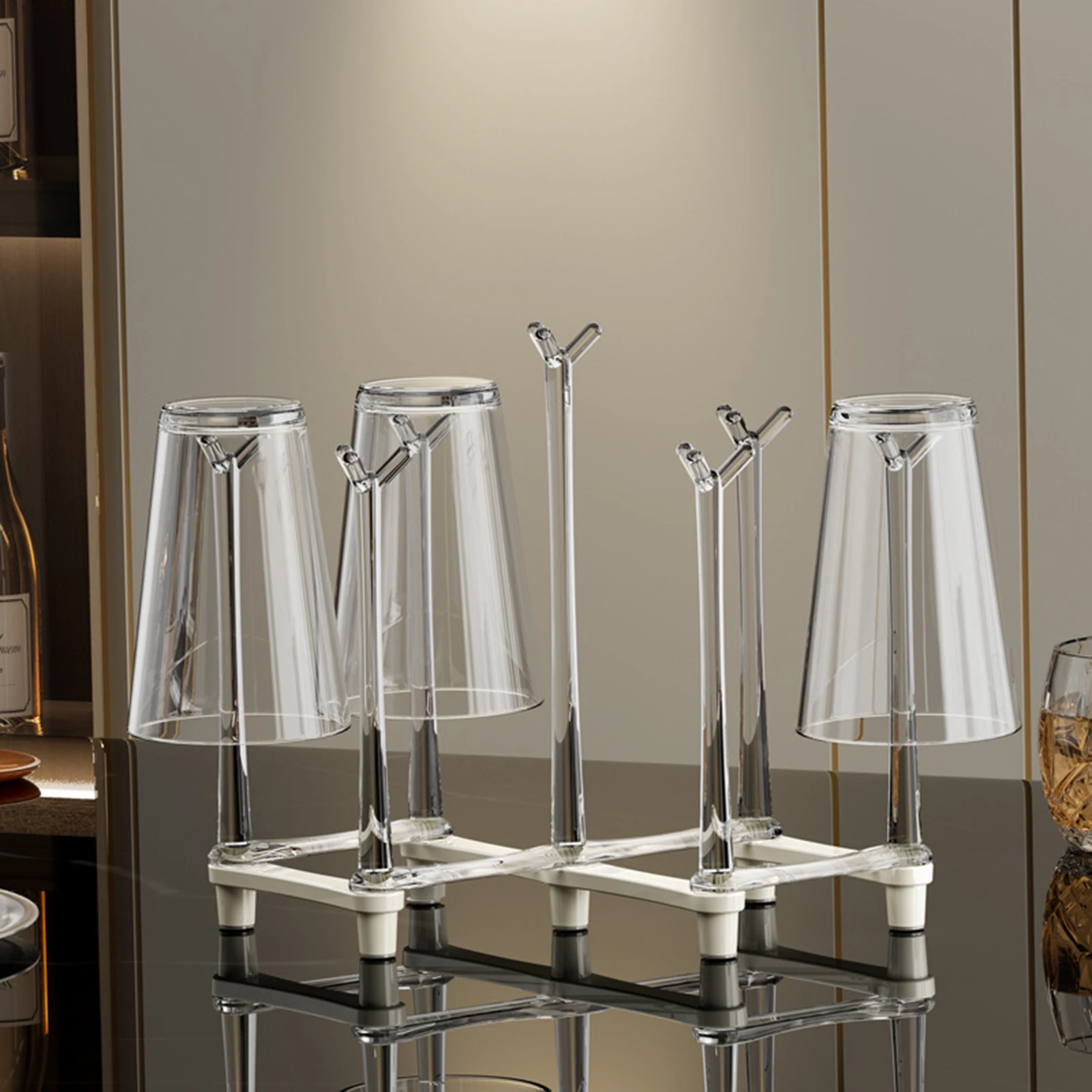 

Adjustable Cup Drying Rack Sturdy Durable Plastic Non-slip Mug Tree Holder for Drinking Glass and Sports Bottle