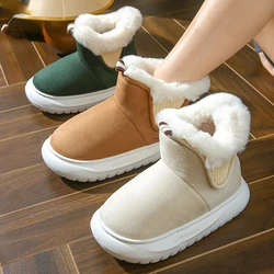 Winter Warm Plush Snow Boots for Women Soft Comfort Non-slip Boots  Outdoor Leisure Cotton Boots Fluffy Home Shoes