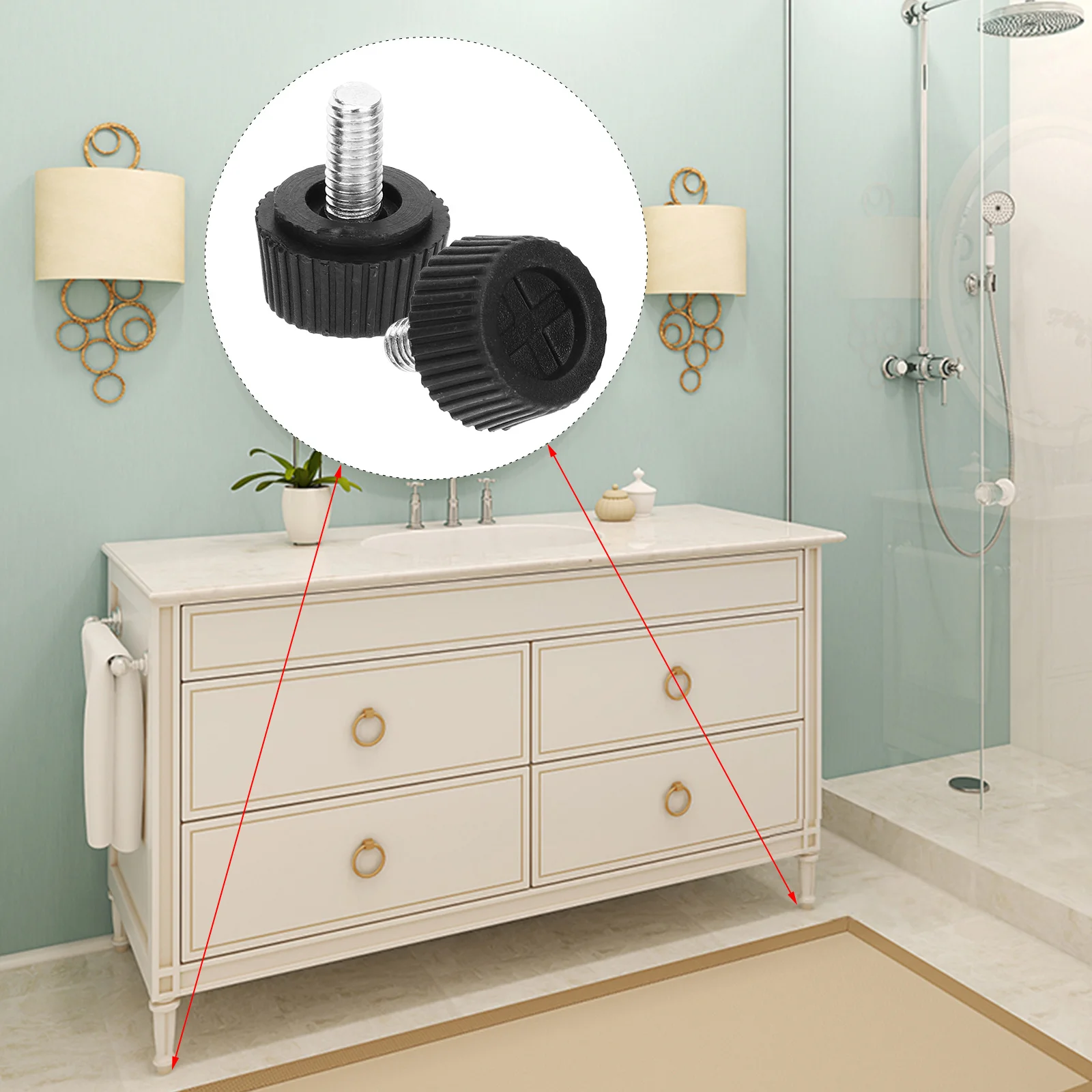 

20Pcs Adjustable Furniture Levelers M6 Table Leg Extenders for Cabinets Workbenches Home Office No Floor Damage