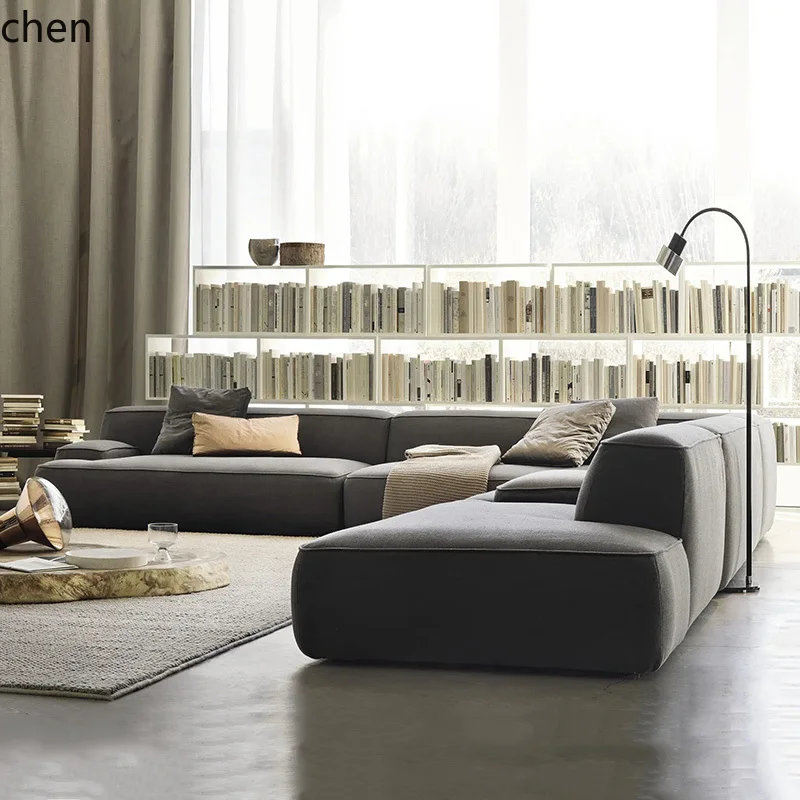 PYH simple combination double-sided module fabric sofa cotton and linen technology cloth office reception