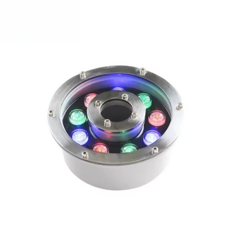 

LED aluminum alloy underwater fountain spotlight, colorful color-changing pool light, rockery square landscape light