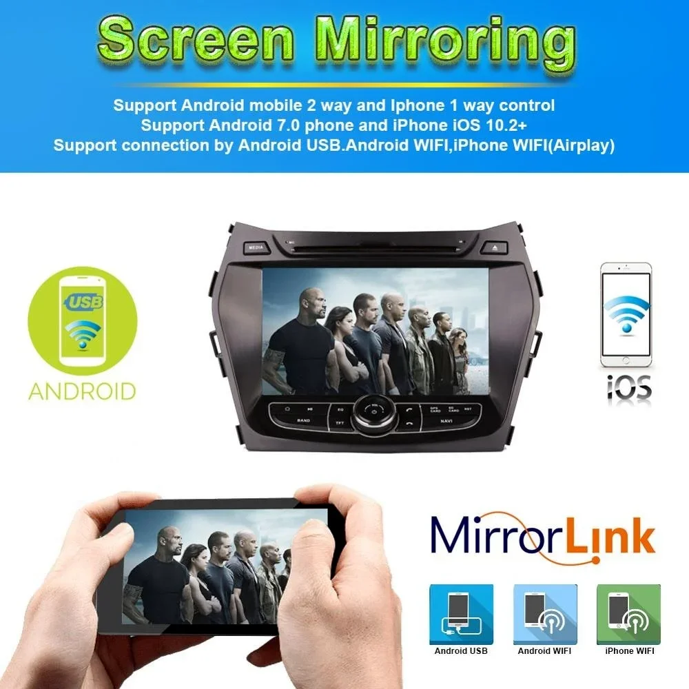 Android 12 Car GPS Navigation Multimedia DVD Player for Hyundai IX45 2013- Audio Radio Stereo Head Unit