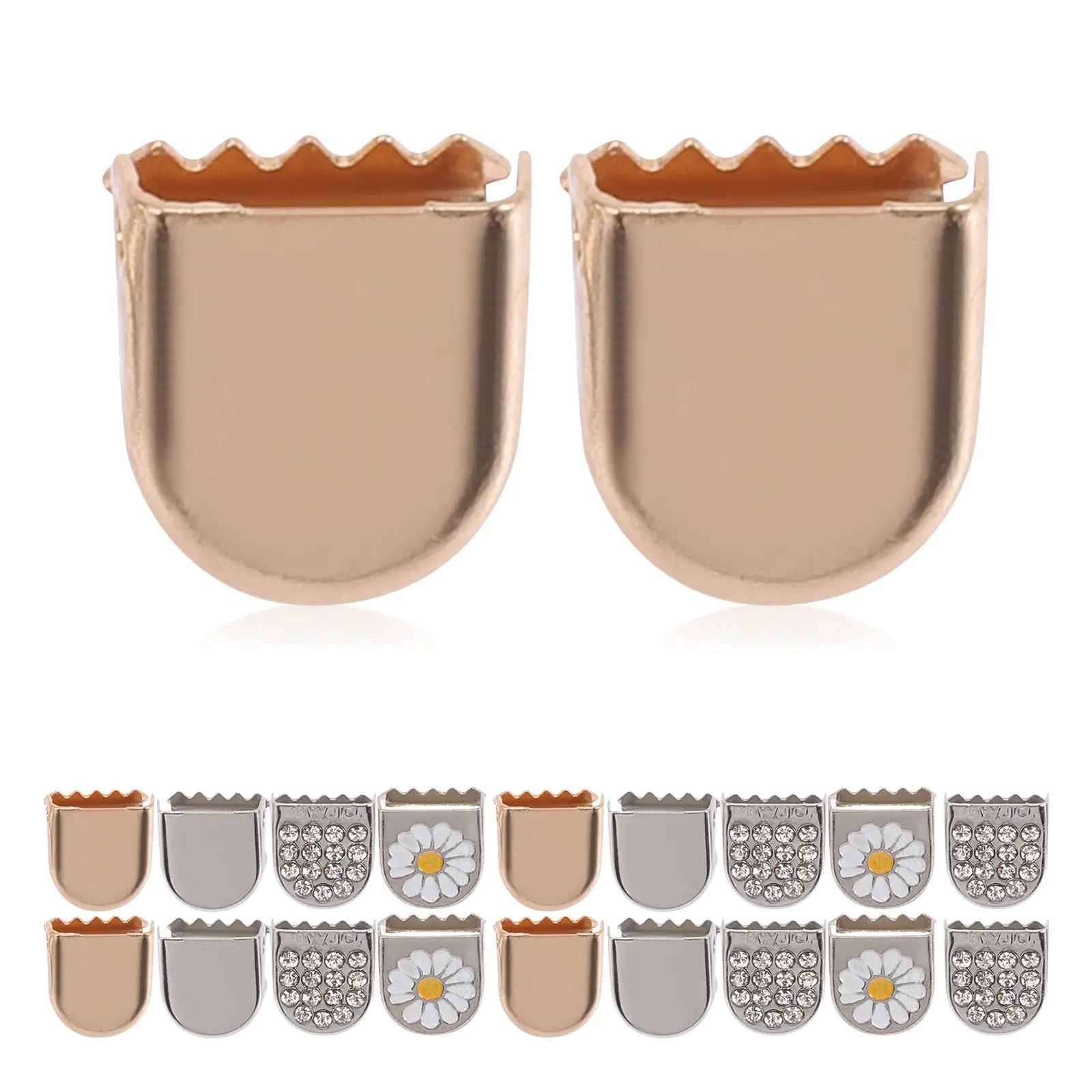 32Pcs Shoe Lace End Clips Premium Iron Shoelace Locking Clips Pattern No Tie Solution for Disabled Elderly Sneaker
