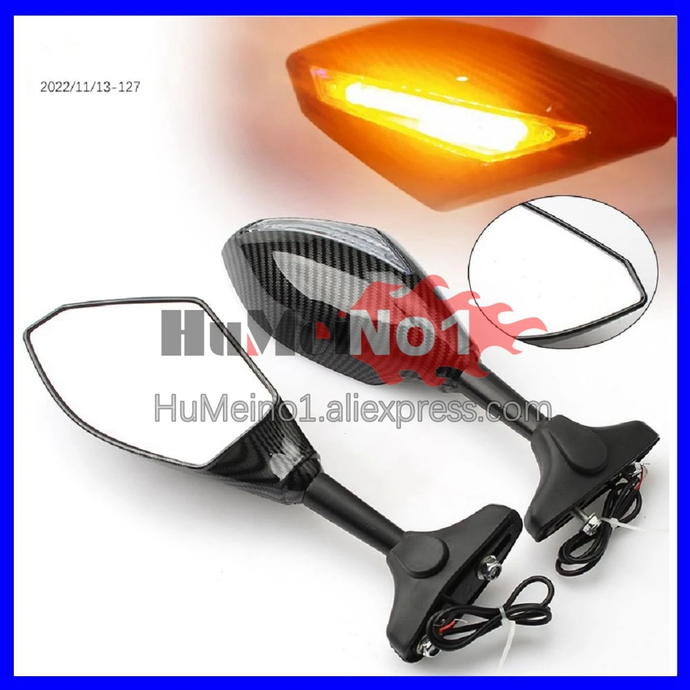 2X Turn Lights Side Mirrors For SUZUKI GSXR600 GSXR750 GSXR 600 750 CC K4 GSX R600 04 05 2004 2005 Turn Signal Rearview Mirrors