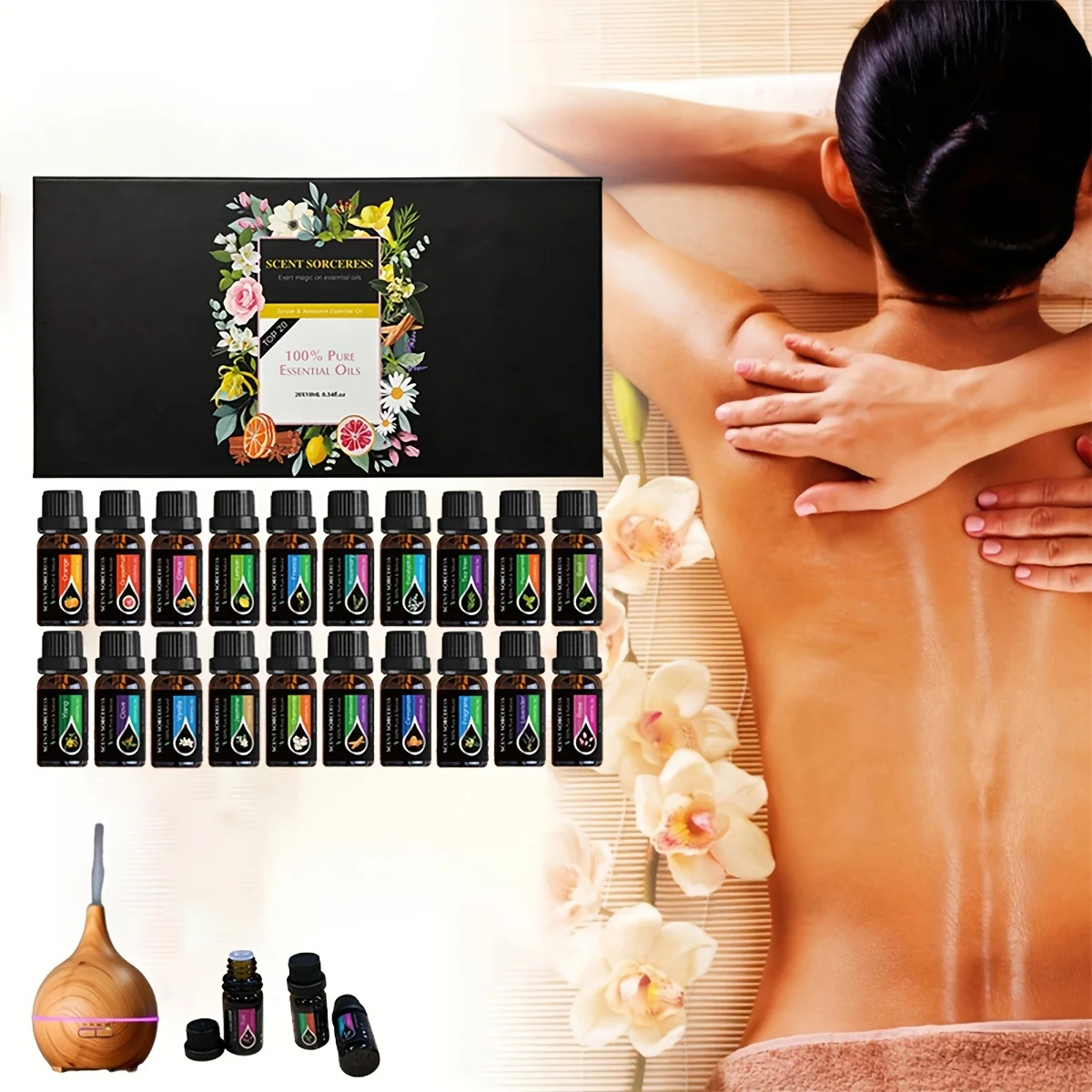 

Christmas Essential Oil Set Lavender Eucalyptus Sweet Orange Lemon 20Pcs/Set Massage Spa Aroma Fragrance Oil Humidifier Diffuse