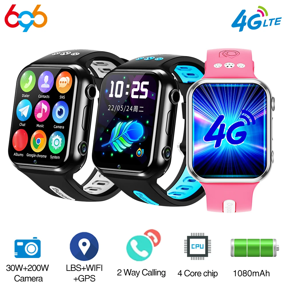 

4G Children Smart Watch Kids GPS Positioning Dual Camera Wifi Boy Girl Video Calls 1+8/2+16 SIM Card Smartwatch Student Clock