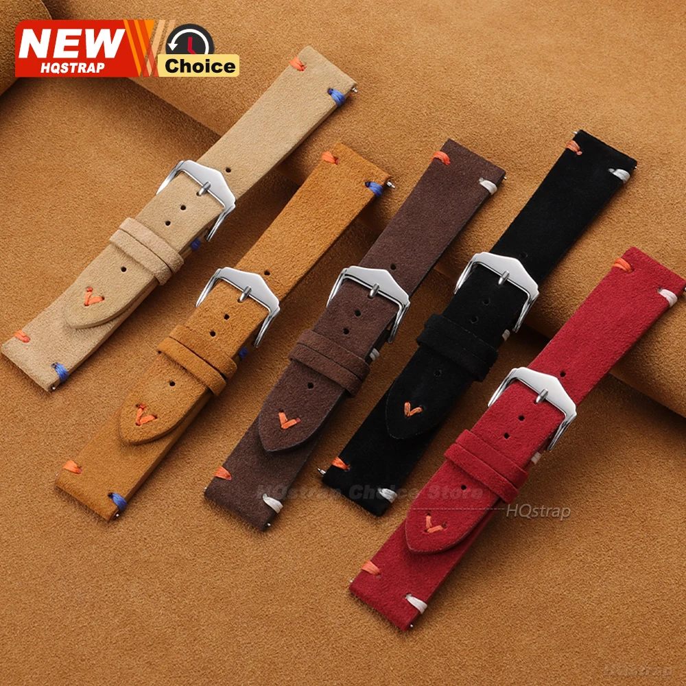 새로운 다채로운 스티치 스웨이드 스트랩 22mm 20m - Suede Strap Watch 리뷰 및 가격