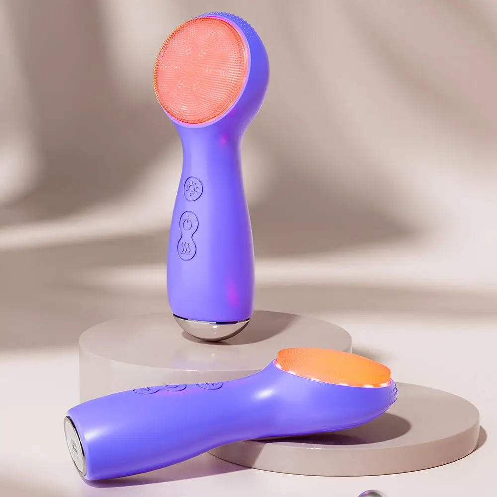 เครื่องนวดหน้าซิลิโคนไฟฟ้าแบบพกพา Sonic Vibrating Face Cleaning Brush