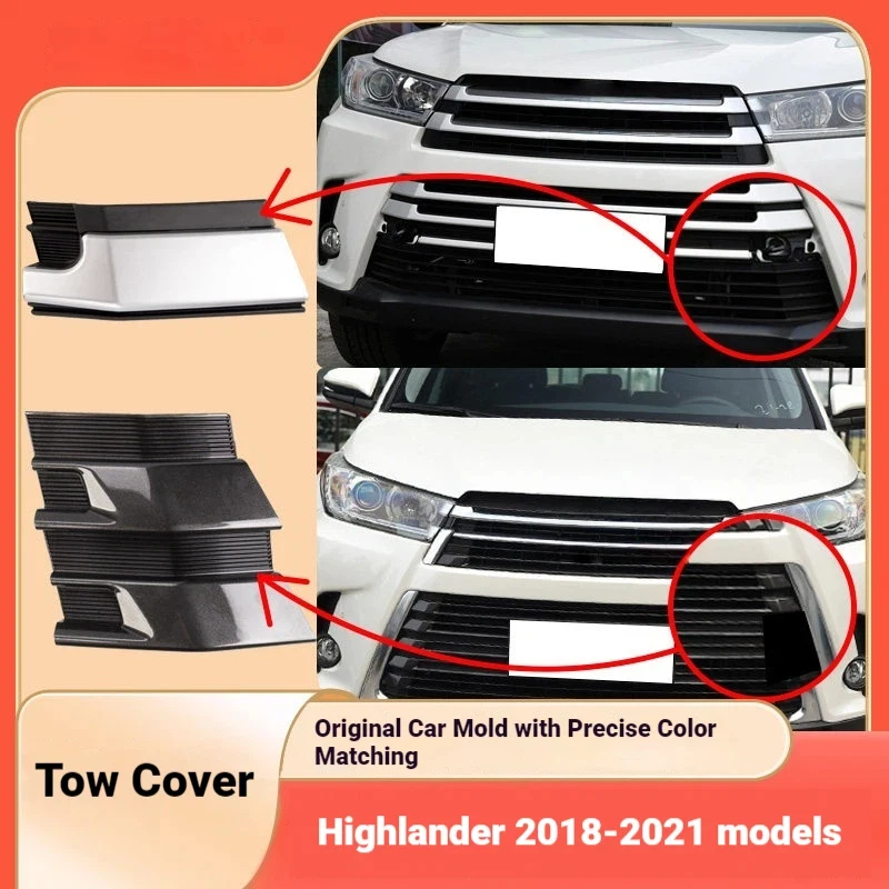 For 18 19 20 21 Highlander Trailer Cover Premium Edition Trailer Cover Front Bumper Trailer Hook Cover