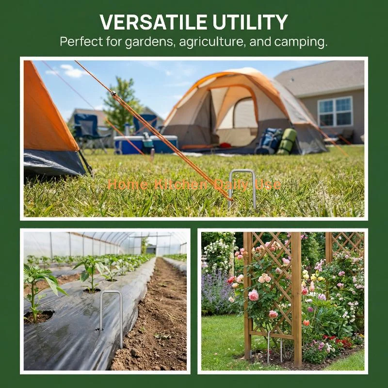 

portableHeavy Duty U Shaped Garden Staples Landscape Fabric Secure Stakes for Drip Irrigation Tubing Fence Netting Lawn Pins