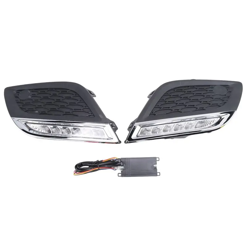ABHX-Car Daytime Running Light LED DRL Daylight With Dimmed Function Plating Style For Volvo XC60 2011-2013 Accessories