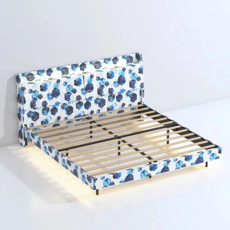 إطار سرير جداري قابل للسحب، سرير كوين جيلي، أثاث غرفة نوم كاملة، قاعدة سرير مزدوجة مضاءة، أريكة قابلة للتحويل، لوح رأسي كاما كينج