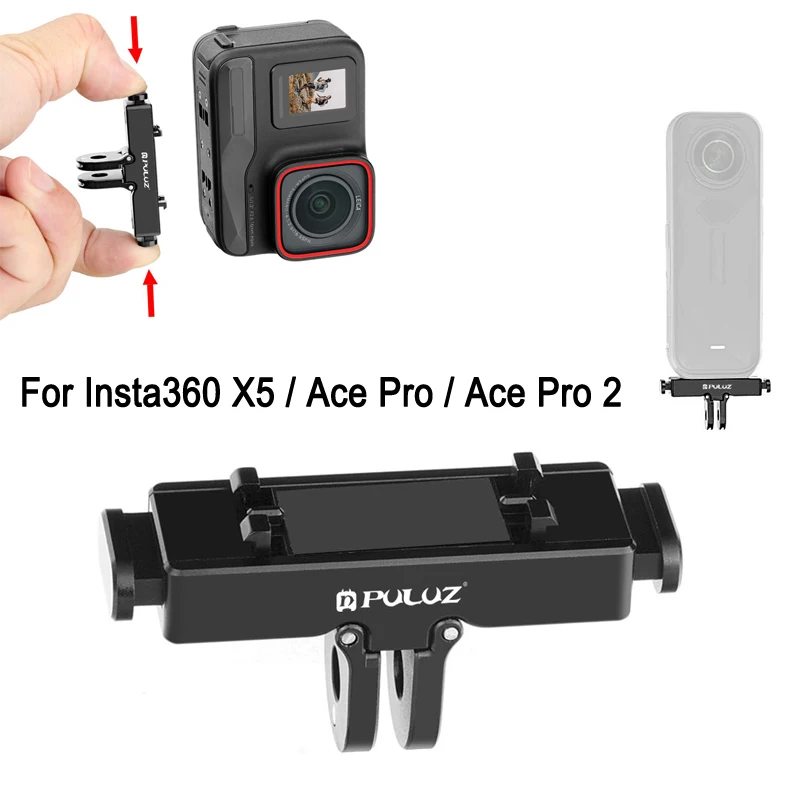 PULUZ Aluminum Material Quick Release Base Adapter For Insta360 X5 Ace Pro / Ace Pro2 Camera Bracket Press-fit Accessories
