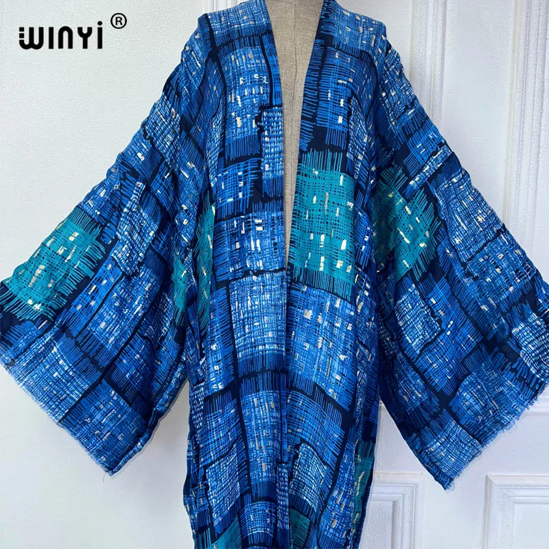 WINYI-Cardigan kimono d'été pour femmes, vêtements de plage, élégant, abaya, sexy, manteau long, couverture musulmane