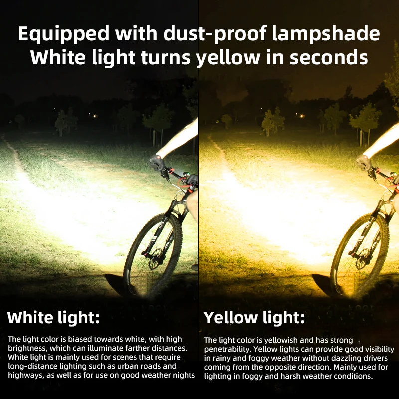 Lampu Depan Sepeda 1100LM, Lampu Sepeda Aluminium Alloy Tahan Air, Lampu Depan Sepeda dengan Remote Control, Aksesoris Sepeda