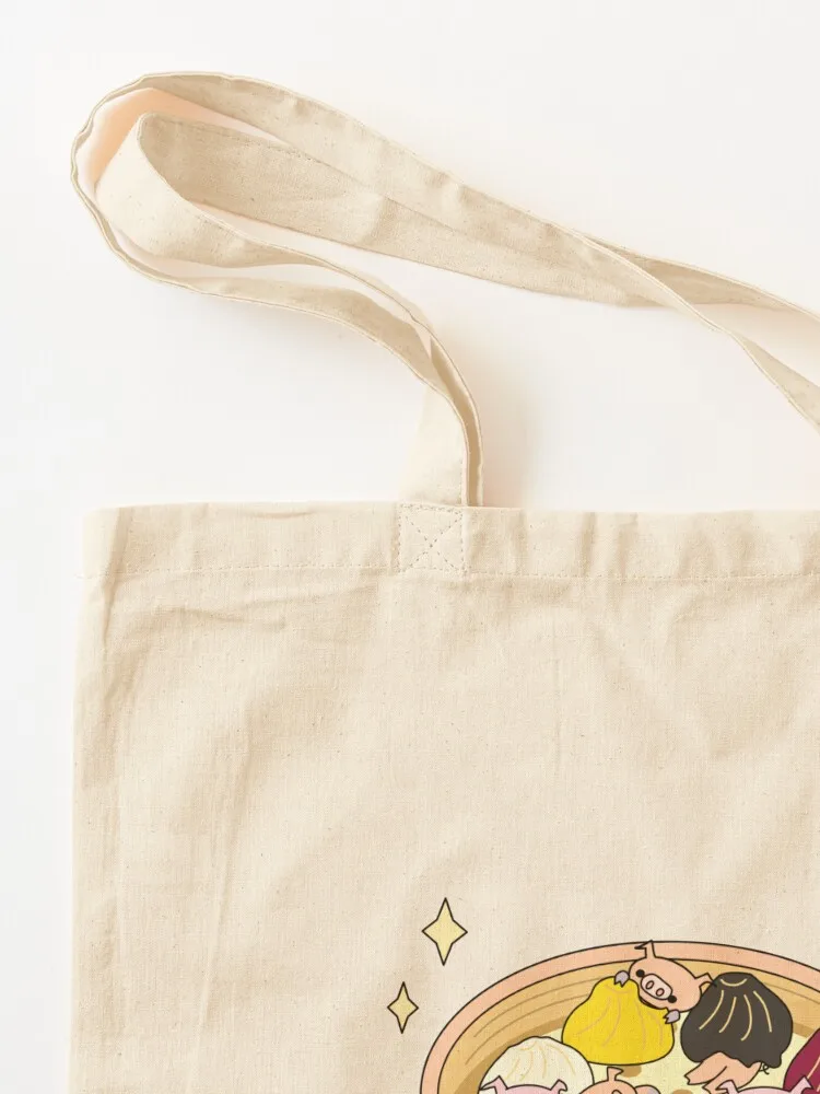 Giddy Piggies Rainbow Dumpling Tote Bag กระเป๋าผู้หญิงหรูหรา กระเป๋าที่กําหนดเอง กระเป๋าผ้าใบที่กําหนดเอง ถุงจัดส่งฟรี