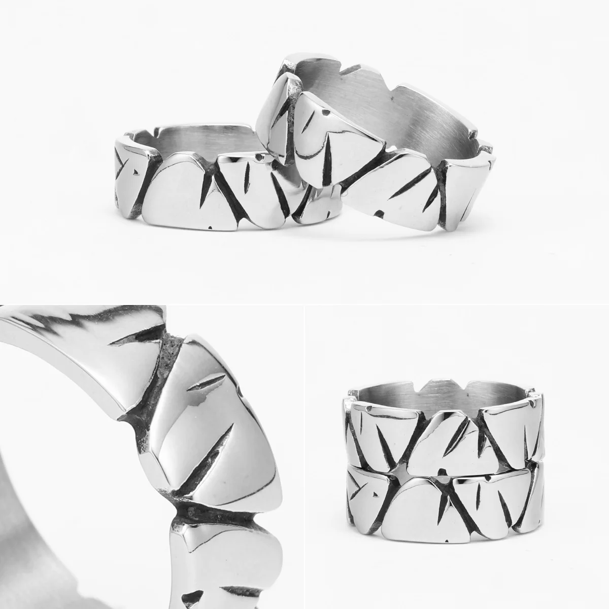 نيزك فيض الفولاذ المقاوم للصدأ الرجال خواتم فاسق جديد في للذكور النساء مجوهرات الأزياء الإبداع هدية بالجملة دروب شيبينغ