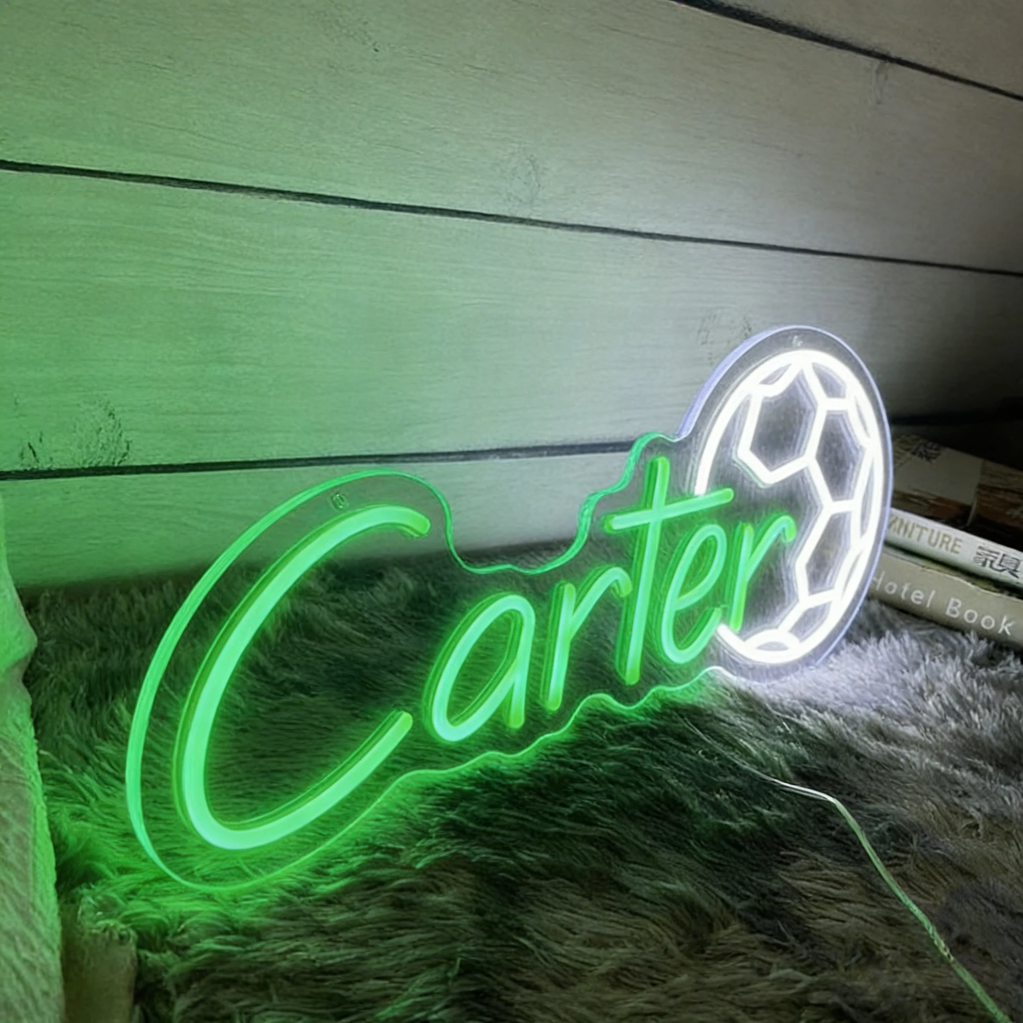 Custom Soccer Neon Sign Personalized Name LED Light Customizable Football Neon Wall Decor for Kids Bedroom Sports Room Birthday