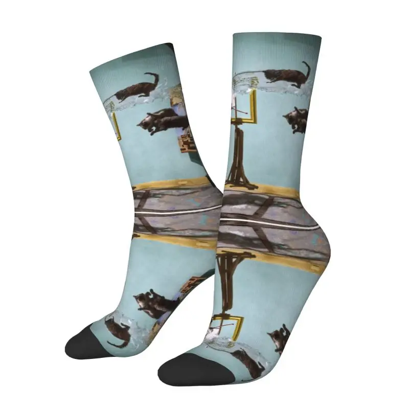 

Custom Cute Men's Dali Atomicus By Philippe Halsman Dress Socks Unisex Warm Breathbale 3D Printed Salvador Dali Crew Socks