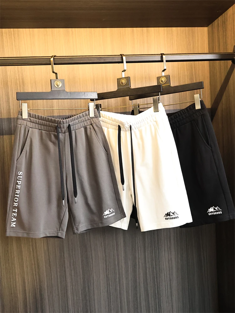 Men's Summer Casual Breathable Skin-friendly Knitted orts Faionable Urban Straight Leg Five-quarter Length Daily Wear