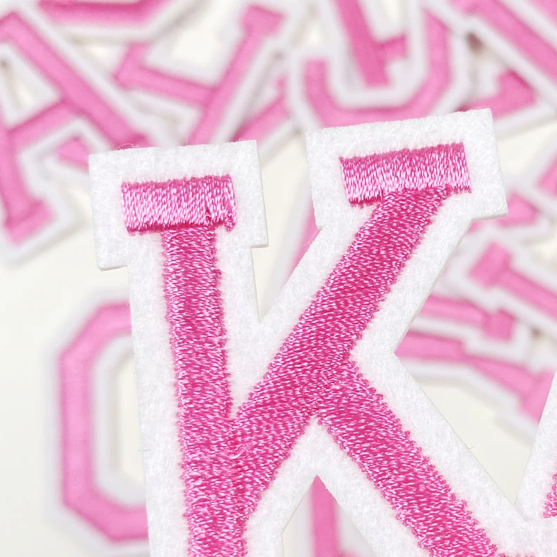 Aufnäher zum Aufbügeln, rosa Aufnäher, Thermocollant-Stich für Kleidung, Pufferjacke, Reparaturen, Designer-Alphabet, Ziffer, zum Aufnähen, bestickt – Detail 16