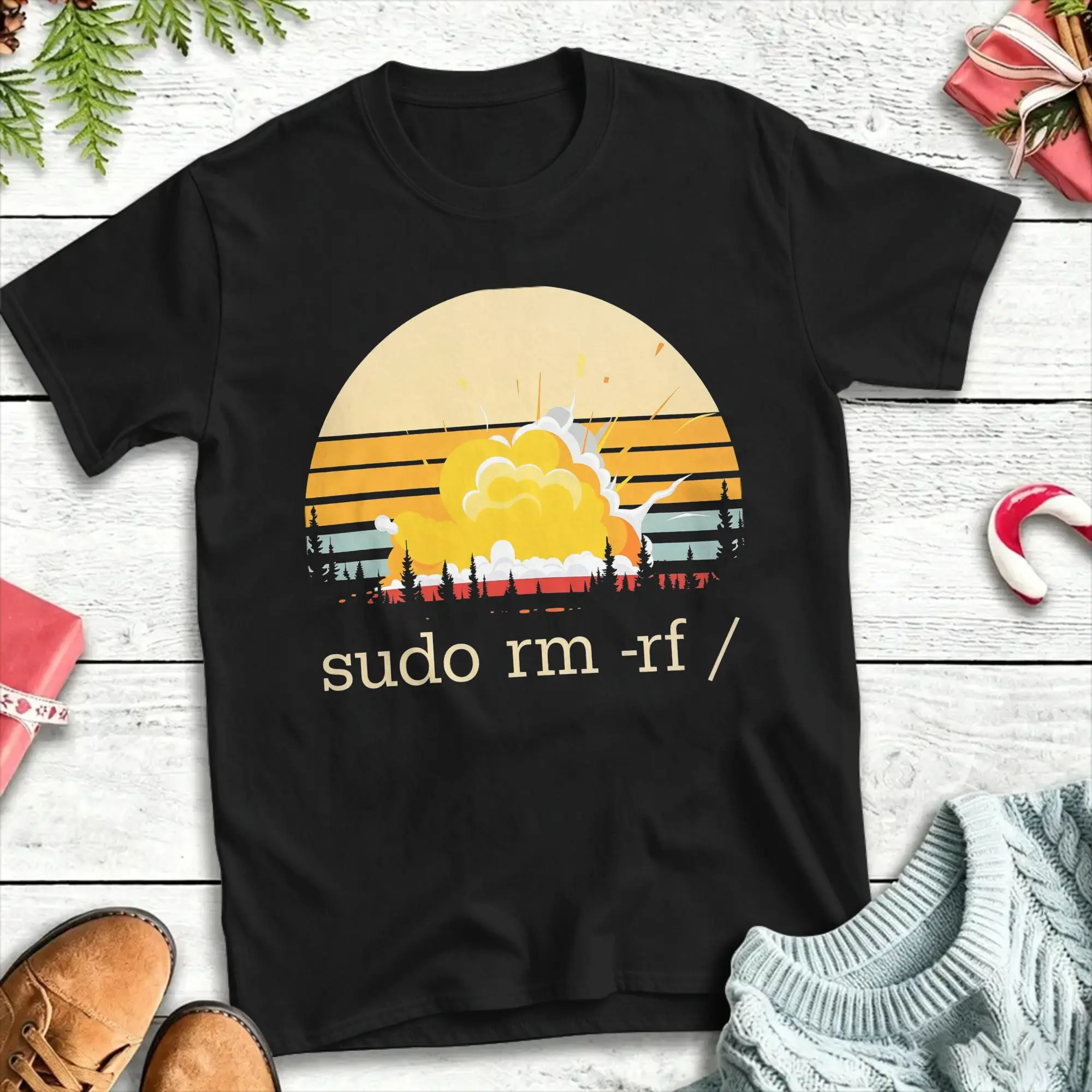Oversized T-Shirt Beach Sudo Rm Rf Hip Hop T Shirts  100 Cotton Tshirt for Male Y2K Retro Short Sleeve Tees