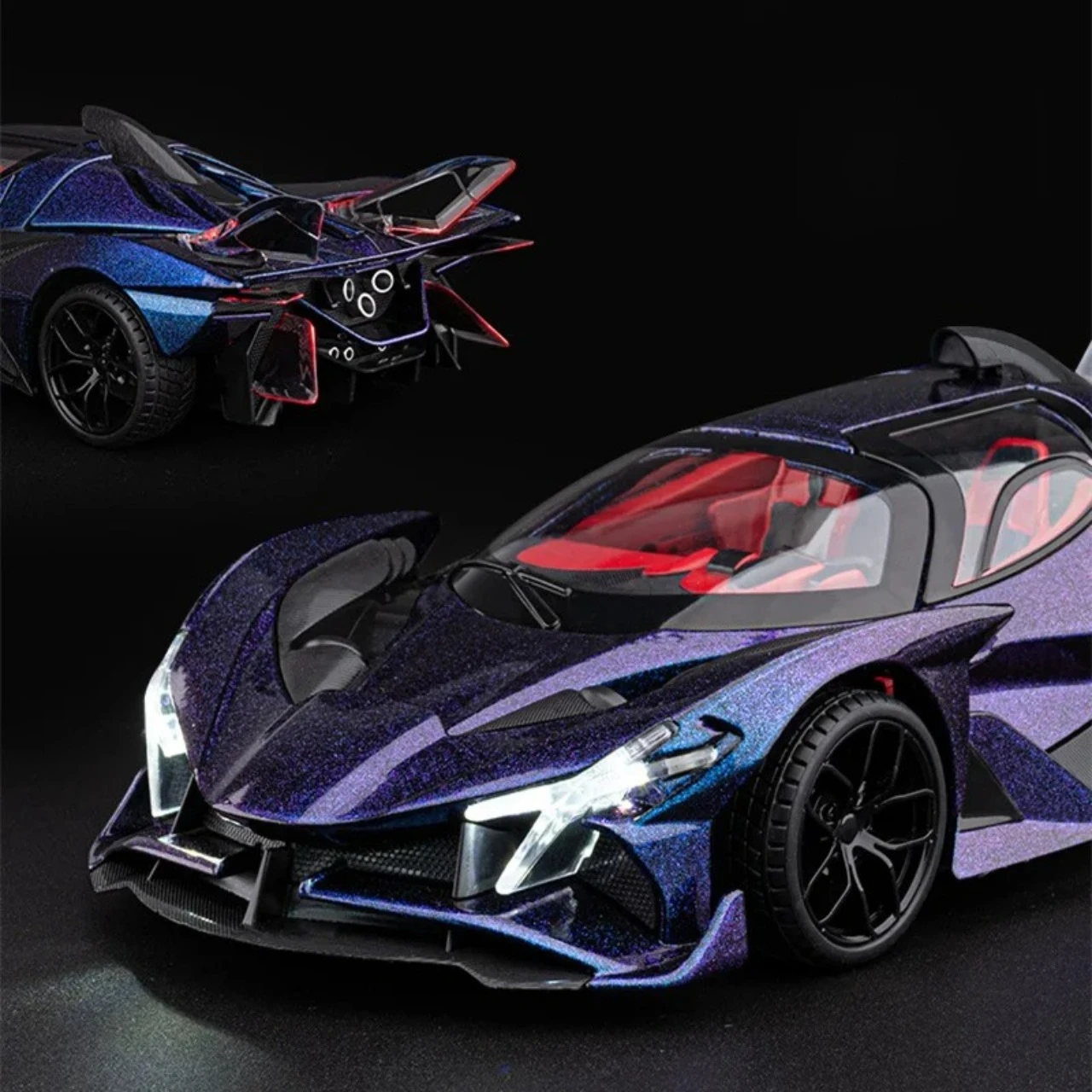 Apollo Metal Concept Racer Legierungsautomodell im Maßstab 1:18, akustische optische Effekte, Spielzeuggeschenk für alle Altersgruppen.