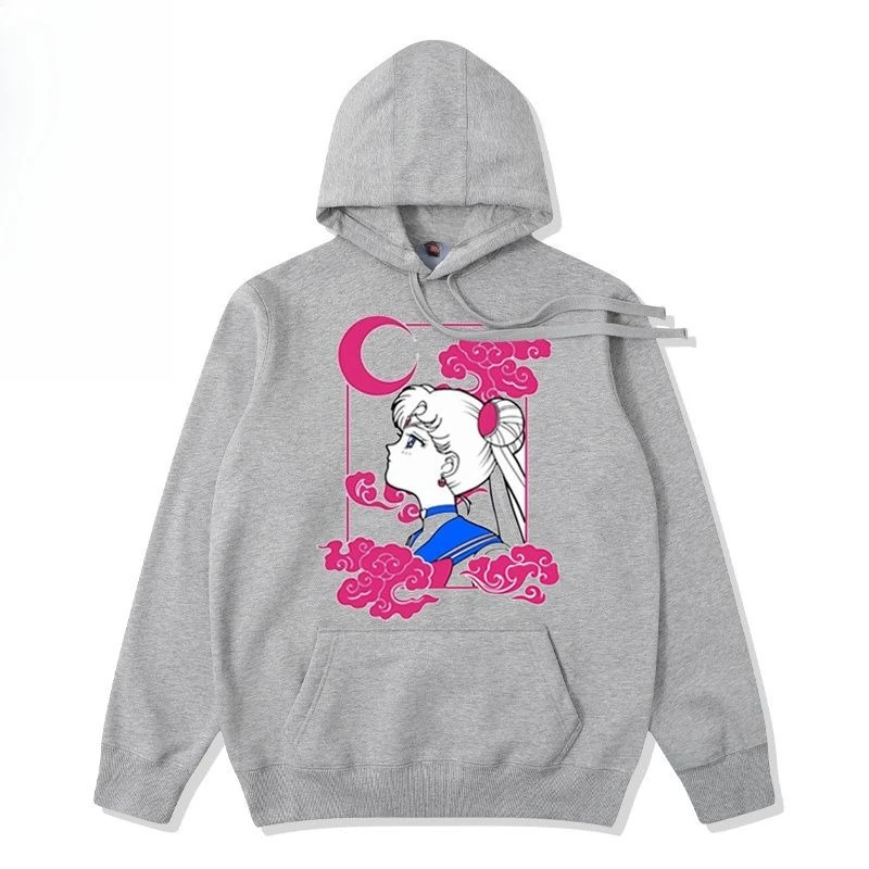 

New Sailor Moon Trend Peripheral Joint Hooded Sweater Male and Female Teens Autumn Winter Velvet Versatile Casual Trend Top