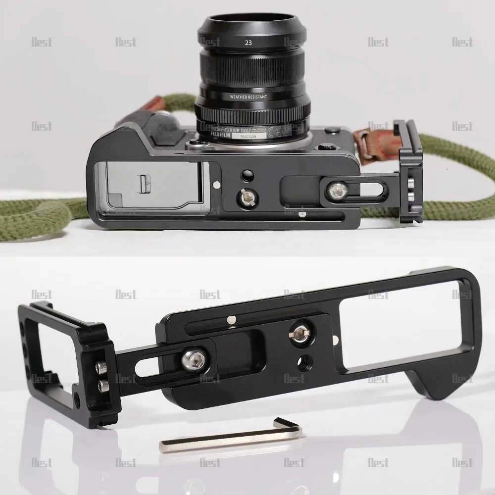 Adequado para Fuji X-T5 XT5, suporte de carregamento rápido T5, placa L para fotos horizontais e verticais, puxador lateral, removível, base Yajia