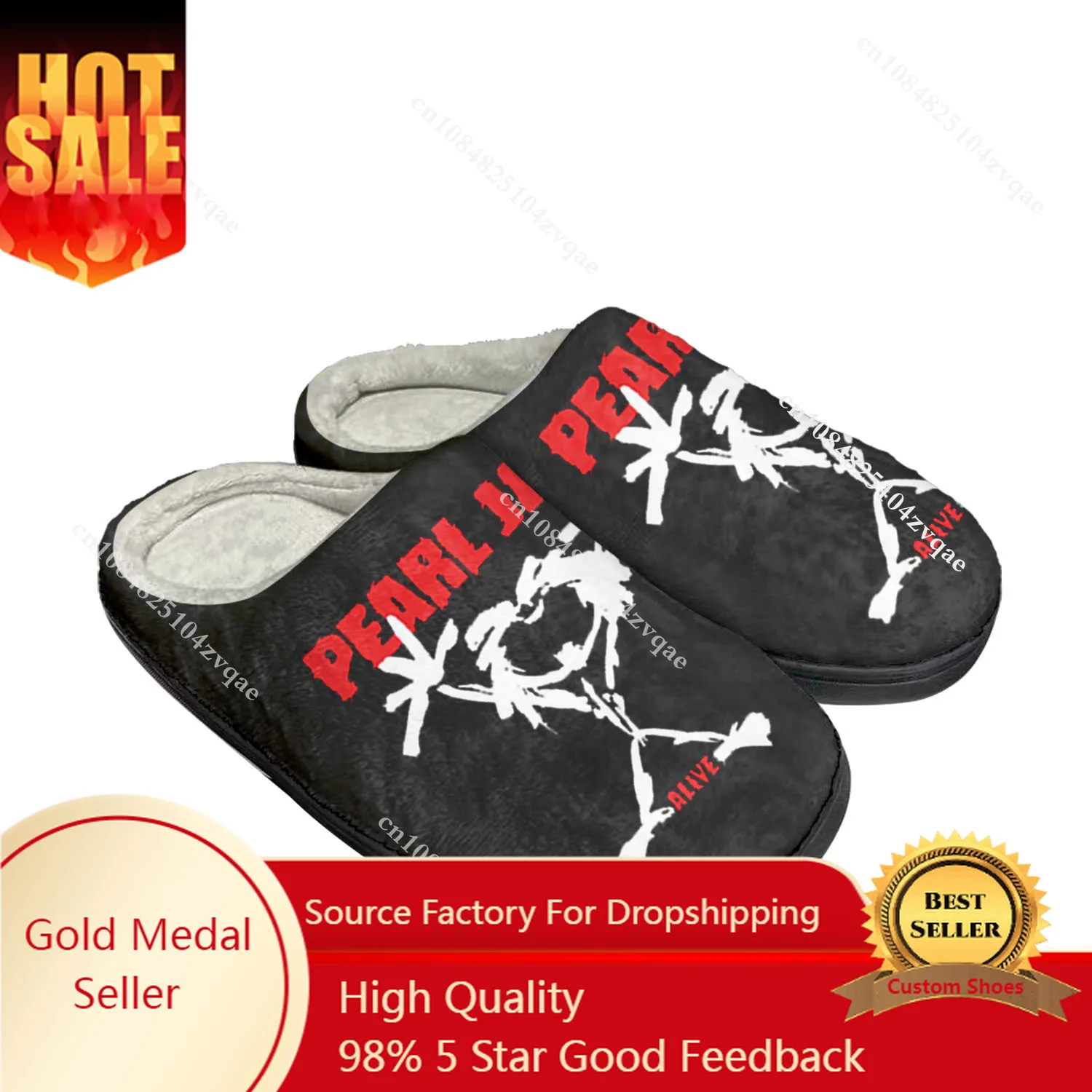 Pearl Jam Rock Band Pop Home Cotton Custom Slippers Mens Womens Sandals Plush Bedroom Casual Keep Warm Shoe Thermal Slipper