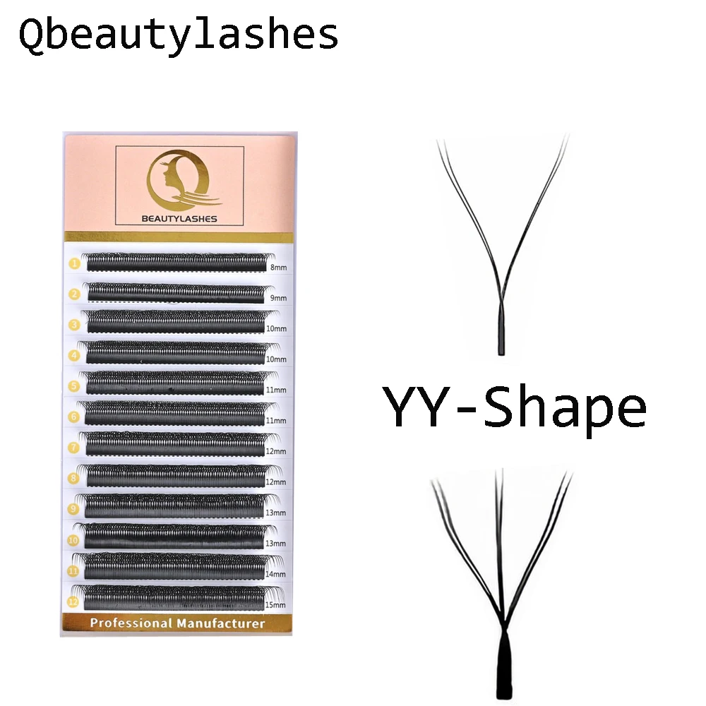 

Qbeautylashes YY 6DW Shape All Size Premade Fans Eyelash Extensions Natural Soft Individual Lashes makeup wholesale