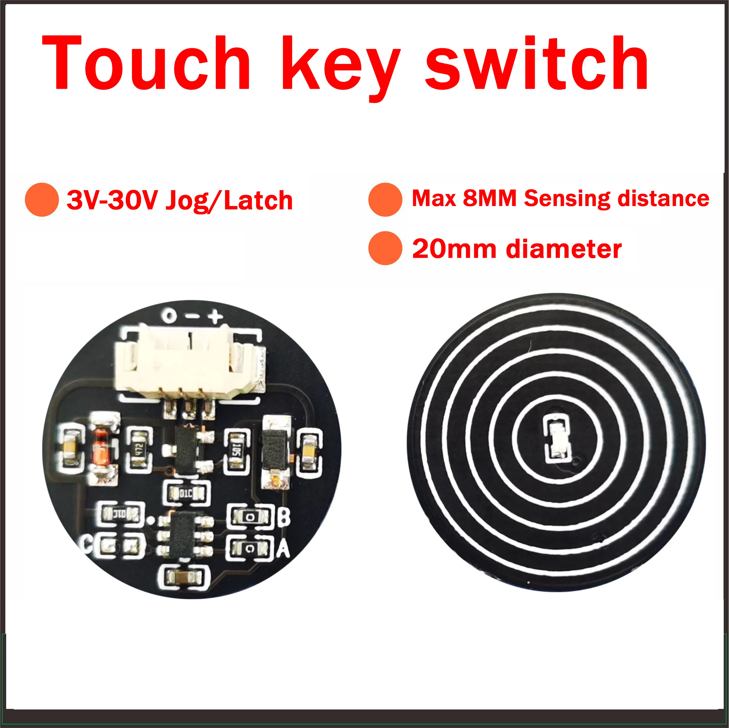 DC 3V-30V Touch key switch sensor module Bistable tact switch Self-locking jog FOR drive 5V 12V 24V LED light strip Lamp control