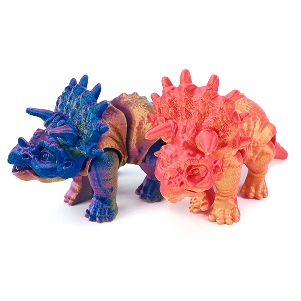 3D Printed Toys Triceratops Dinosaurs Figures Model Multi-joint Movable Ornament Decorative Desktop Creativity Novelty Kids Gift