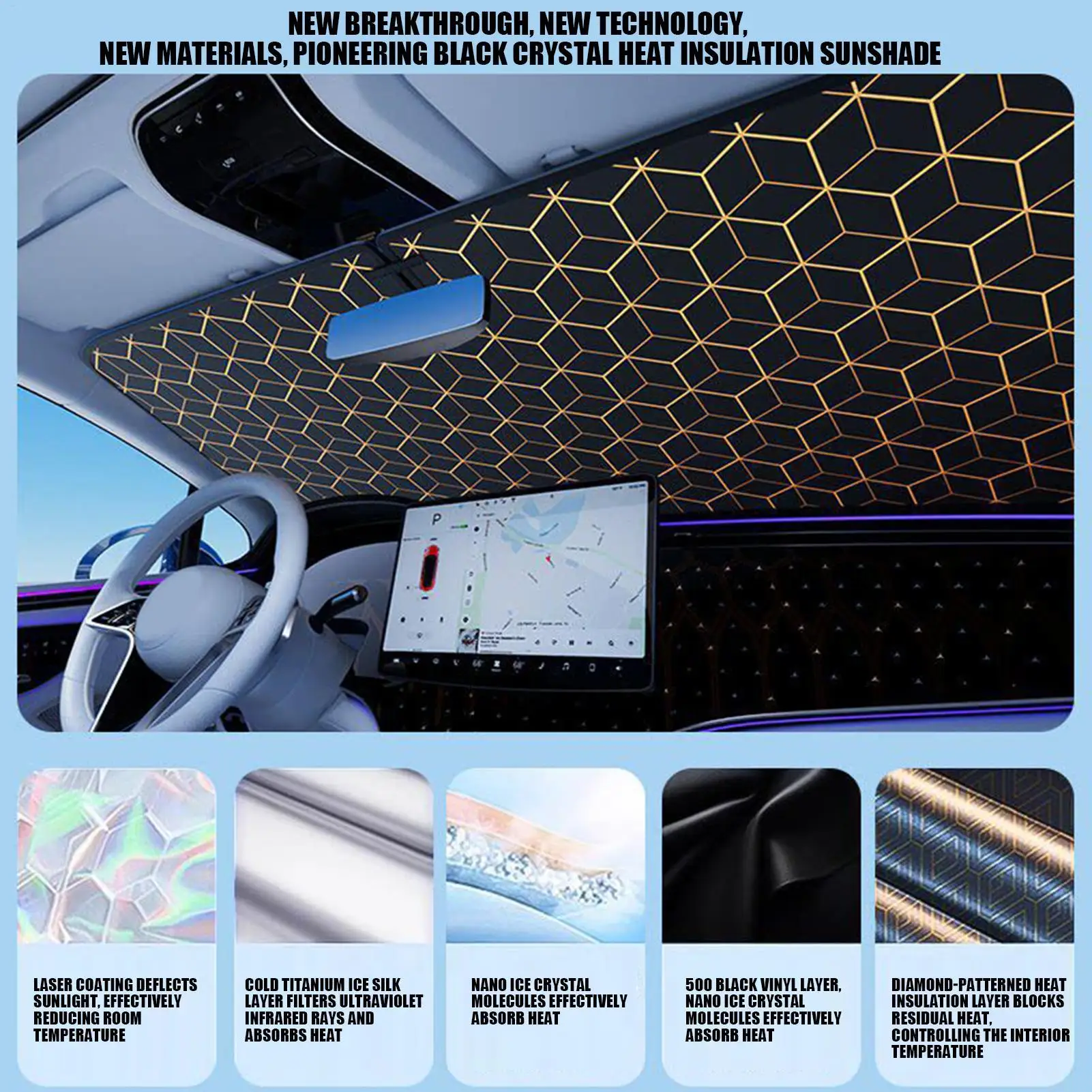 

Car Window Shades Heat Blocking UV Shield Foldable Front Window Sunshade For Cooling Privacy Auto Truck SUV Vehicle
