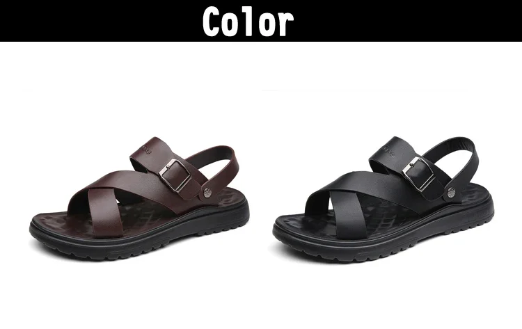 Herren Sommer-Freizeitsandalen zum Hineinschlüpfen – Bequeme, rutschfeste, strapazierfähige, weichsohlige, atmungsaktive Strandschuhe – 2380 – Detail 2
