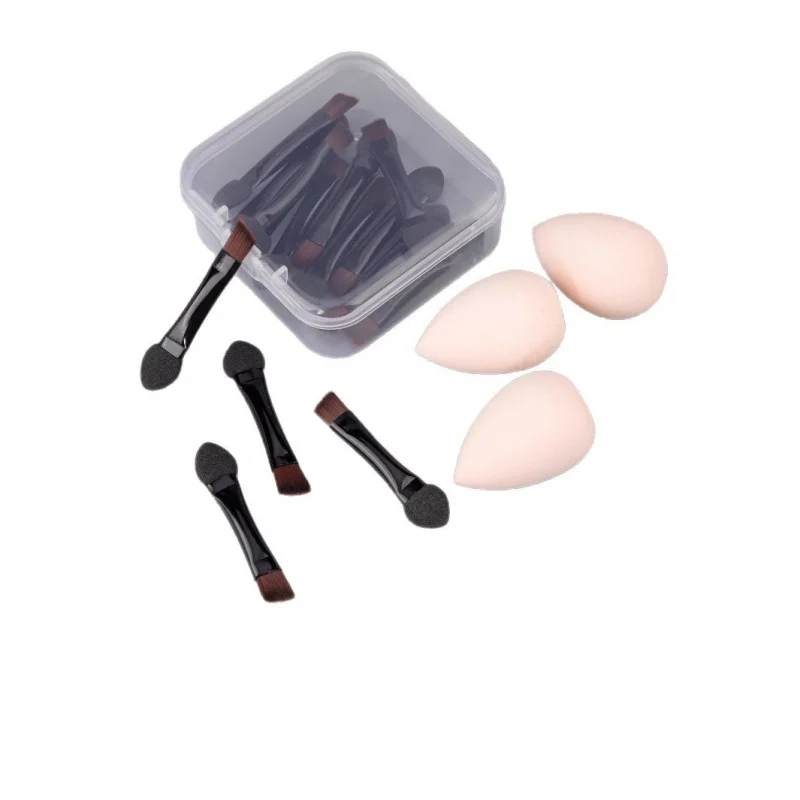 Dual-use Makeup Brush Concealer Short Sponge Eyeshadow Stick+4Mini Beauty