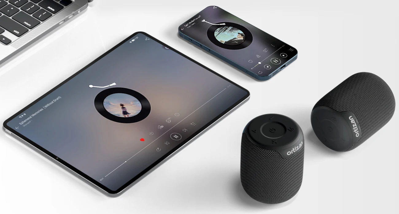 Ortizan Bluetooth-Lautsprecher, tragbarer kabelloser Lautsprecher mit Bluetooth 5.3, IPX7 wasserdicht, 15 W Stereo-Sound, Dual-Pairing, TF/AUX – Detail 15