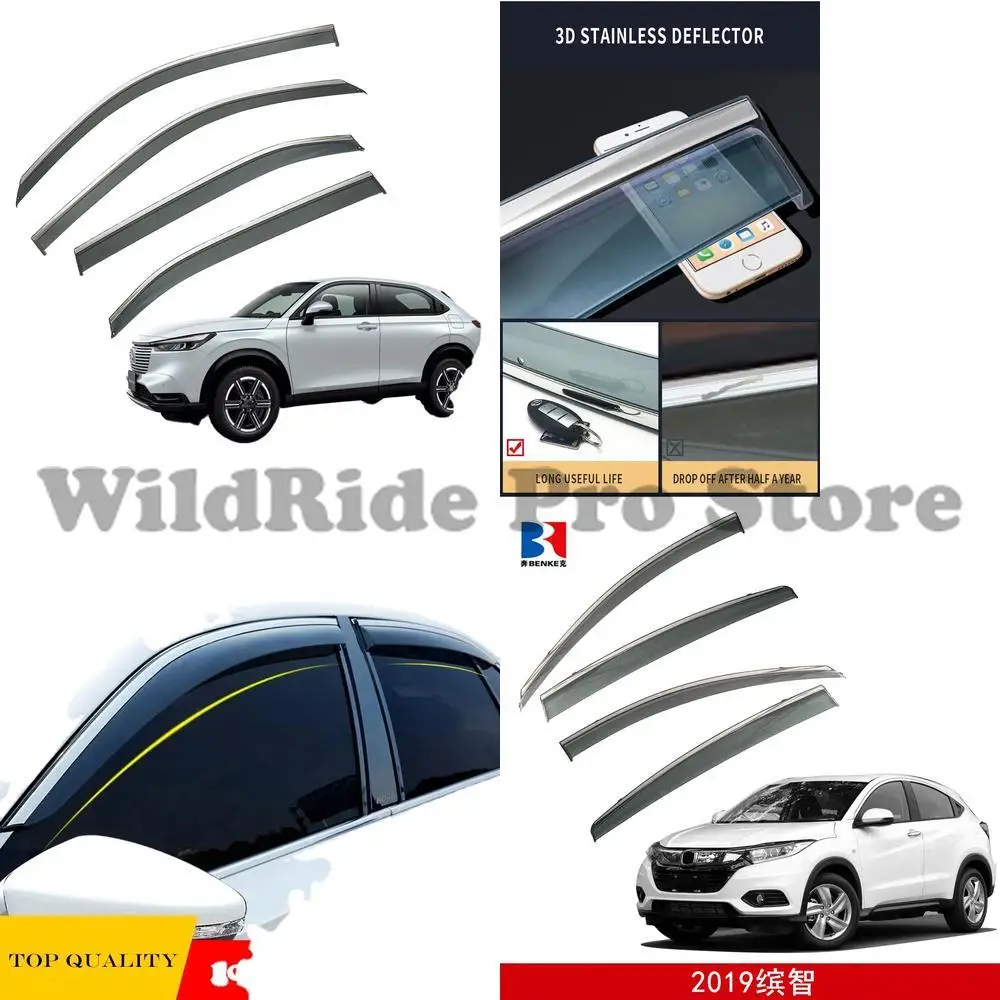 

1 set Vent Window Visor Compatible with Honda Vezel HRV XRV 2021 2022 with Side Wind Deflector Sun Shade 4 Piece Window Rain Gua