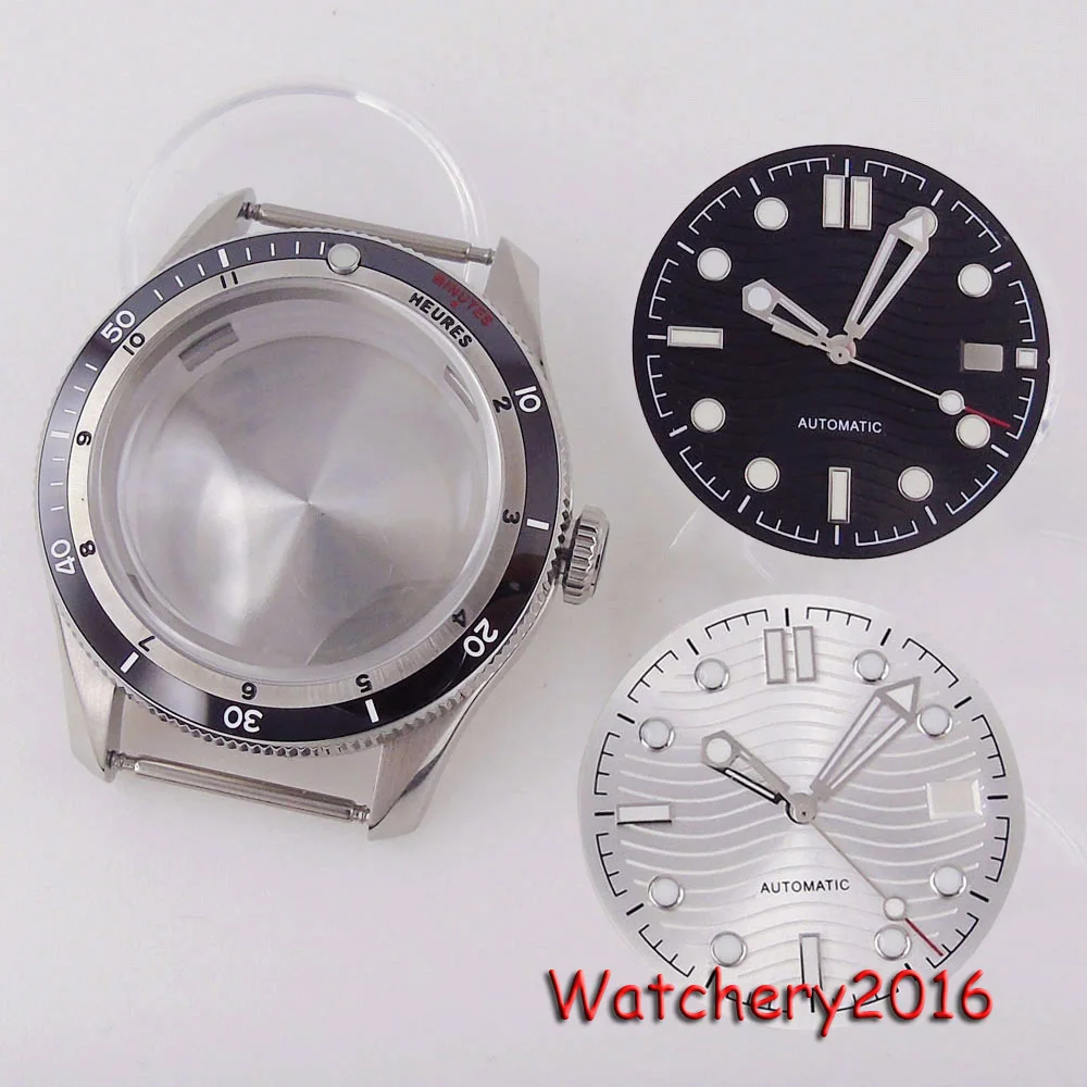 

40mm Watch Case For NH35 NH36 ETA 2824 PT5000 Double Bow Sapphire Glass 200M Waterproof Diver Automatic Movement Screw Crown